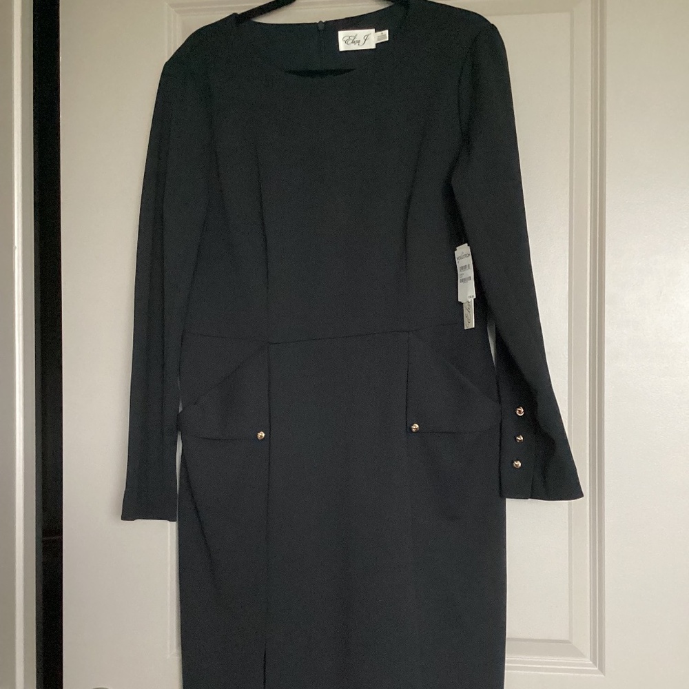 Eliza J Long Sleeve Pocketed Sheath Dress, size 16 - Picture 4 of 15